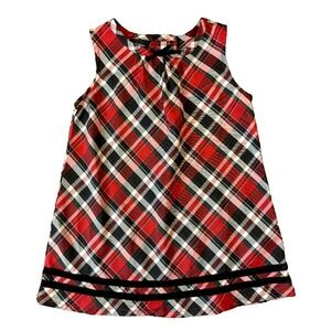 Holiday Editions Toddler Girls Dress 24 Mo 2T Jumper Plaid Red Black